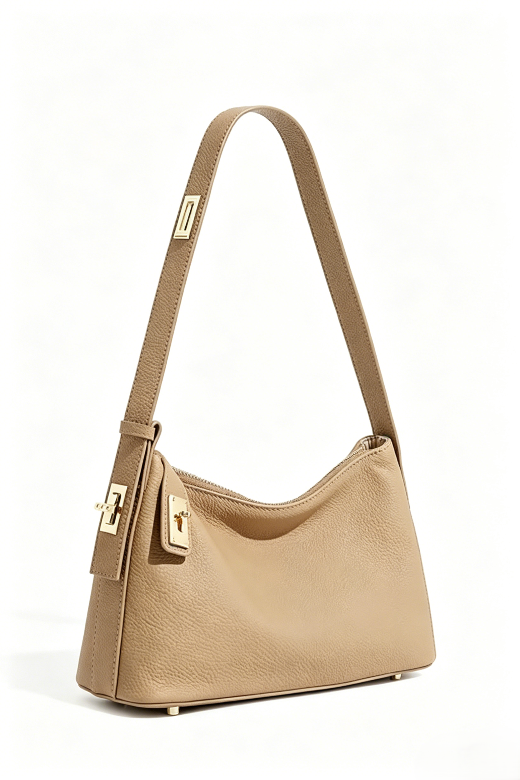 Leather Shoulder Bag for Women - Adjustable Slouchy Handbag with Secure Zip & Multi-Way Strap | Genuine Leather, Hobo Bag, Shoulder Bag