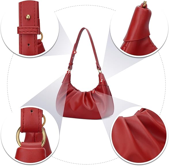 Handbag Ruched Underarm Bag for Women
