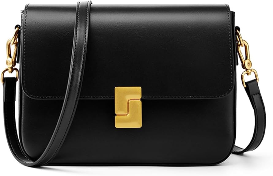Leather Shoulder Bags for Women,  adjustable strap, detachable strap, travel purse, lightweight, metal feet