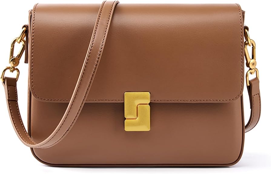 Leather Shoulder Bags for Women,  adjustable strap, detachable strap, travel purse, lightweight, metal feet