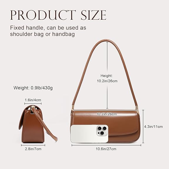 Leather Shoulder Bags for Women, | Genuine Leather, Small Shoulder Bag, Multiple Pockets, Shoulder Purse, Include Dust Bag