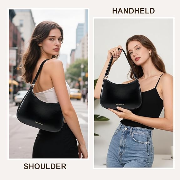 Leather Shoulder Bags for Women, Cute Purses Everyday Trendy, Women's Small Tote Handbags with Magnetic Closure | Genuine Leather