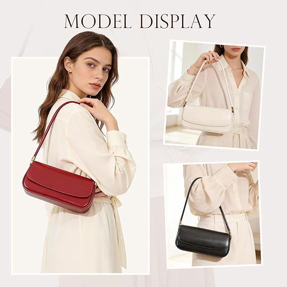 Leather Shoulder Bags for Women, | Genuine Leather, Small Shoulder Bag, Multiple Pockets, Shoulder Purse, Include Dust Bag